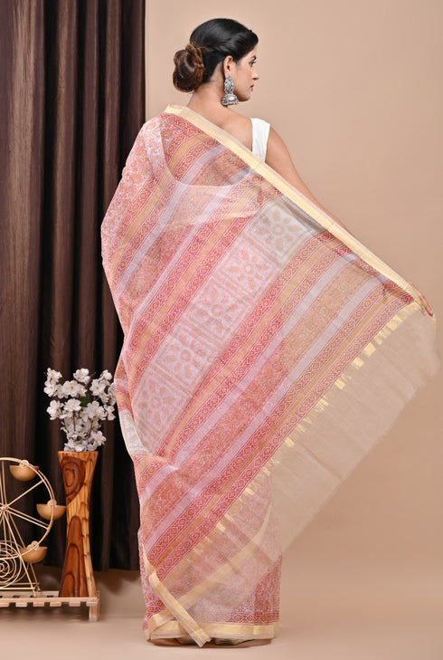 Elegant Hand Block Print Kota Dora Saree (KDS29)